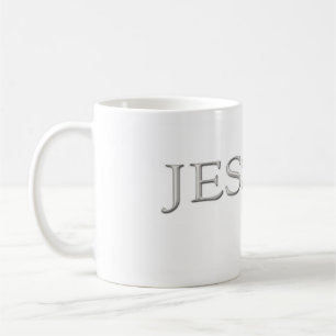 Jessica Custom Raised Silver Name Coffee Mug