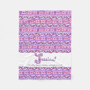 Jessica personalized J name meaning kids blanket