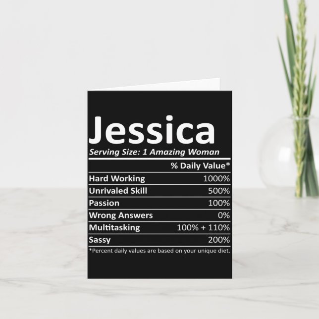 Jessica Rition Personalized Name Funny Performance Card (Front)