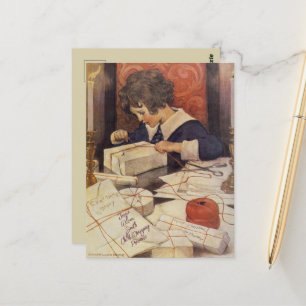 Jessie Wilcox Smith Child Wrapping Presents Postc Postcard