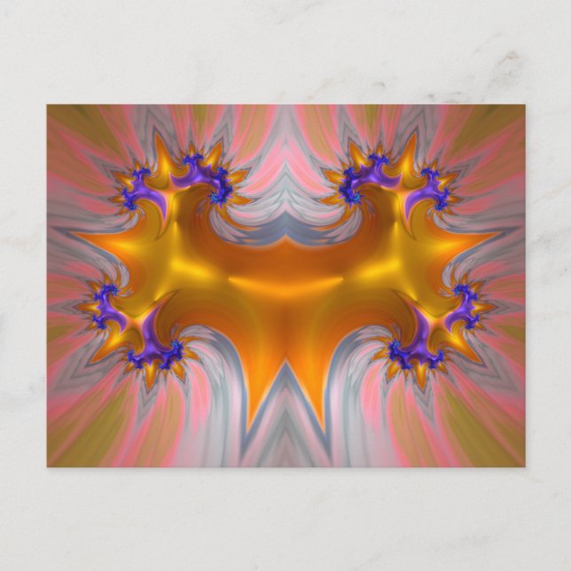 JESTER~ 3D Fractal Design Pattern ~ Multicoloured  Postcard (Front)