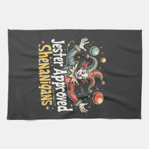Jester Approved Shenanigans Circus Clown Kitchen Towel
