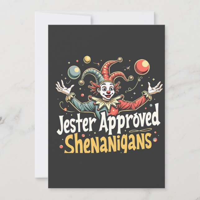 Jester Approved Shenanigans Circus Clown  Save The Date (Front)