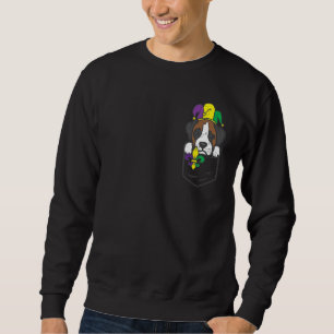 Jester Boxer Feet Mardi Gras Pocket Funny Dog Men Sweatshirt