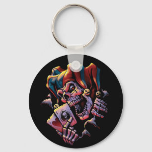 Jester Card Player Keychain