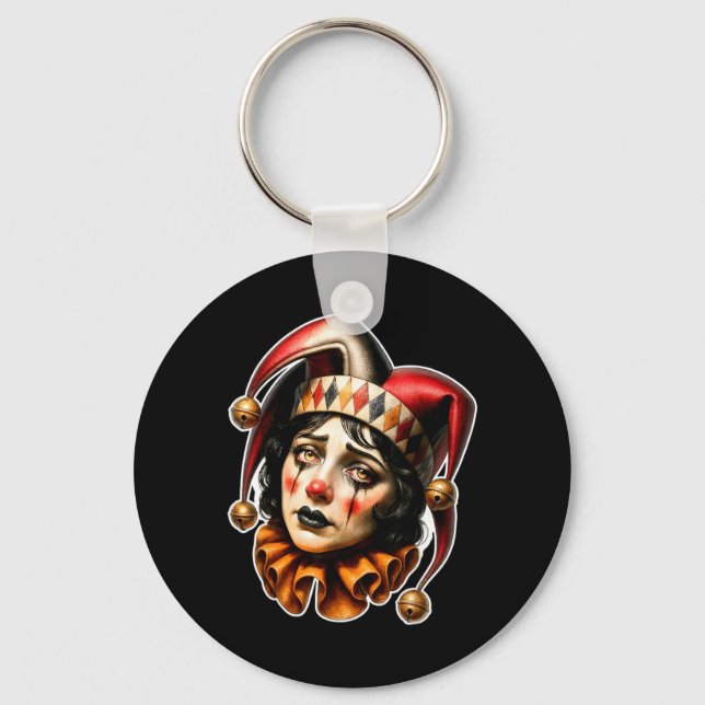 Jester Clown Sad Keychain (Front)