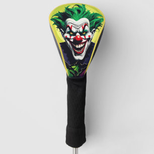 Jester Creepy Male Clown AIArt Golf Head Cover