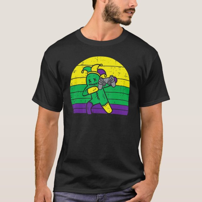 Jester Dab Game Controller Mardi Gras Video Gamer  T-Shirt (Front)