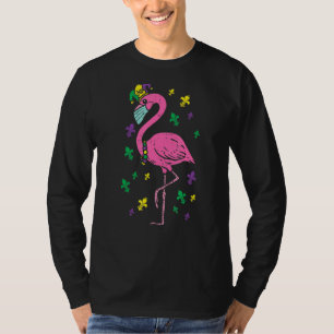 Jester Flamingo Face Mask Mardi Gras Quarantine An T-Shirt