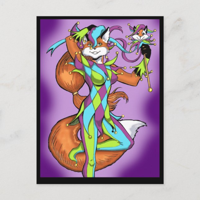 Jester Fox Postcard (Front)