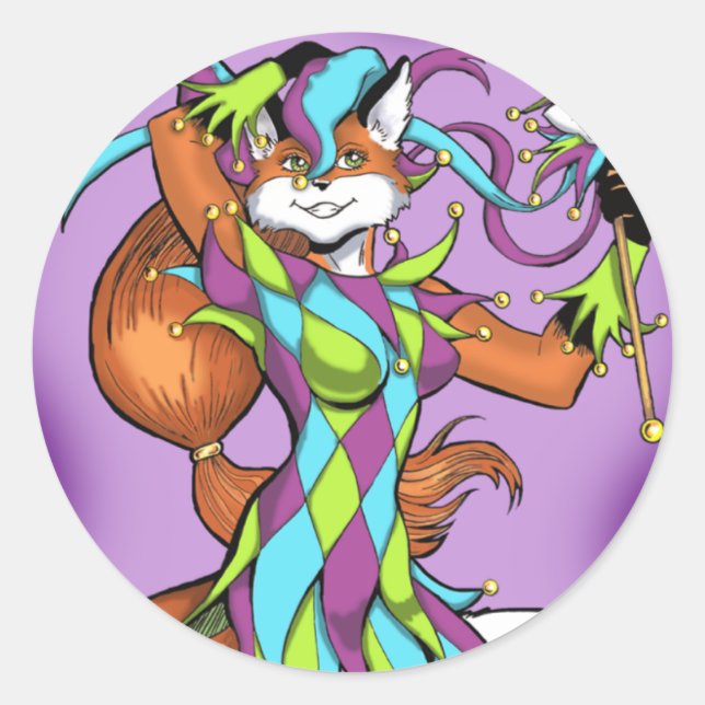 Jester Fox Sticker (Front)