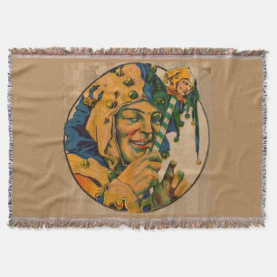 jester from the 1920s throw blanket
