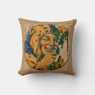 jester from the 1920s throw pillow