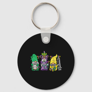 Jester Gnomes Nurse Mardi Gras Women Rn Icu Nicu E Keychain