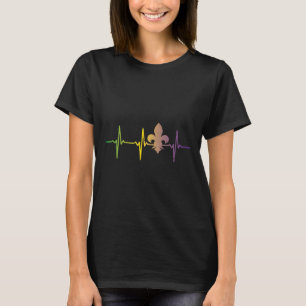 Jester Hat Heartbeat Nurse Funny Mardi Gras Carniv T-Shirt