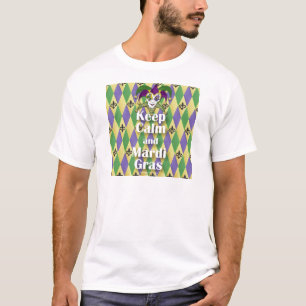 Jester Mask Keep Calm and Mardi Gras T-Shirt