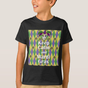 Jester Mask Keep Calm and Mardi Gras T-Shirt