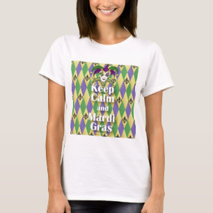 Jester Mask Keep Calm and Mardi Gras T-Shirt