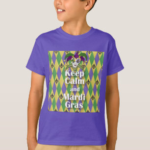 Jester Mask Keep Calm and Mardi Gras T-Shirt