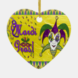 Jester Mask Mardi Gras Harlequin Ceramic Ornament