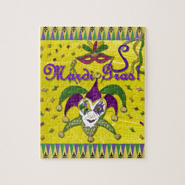 Jester Mask Mardi Gras Harlequin Jigsaw Puzzle (Vertical)