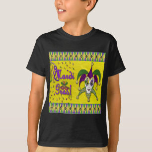 Jester Mask Mardi Gras Harlequin T-Shirt