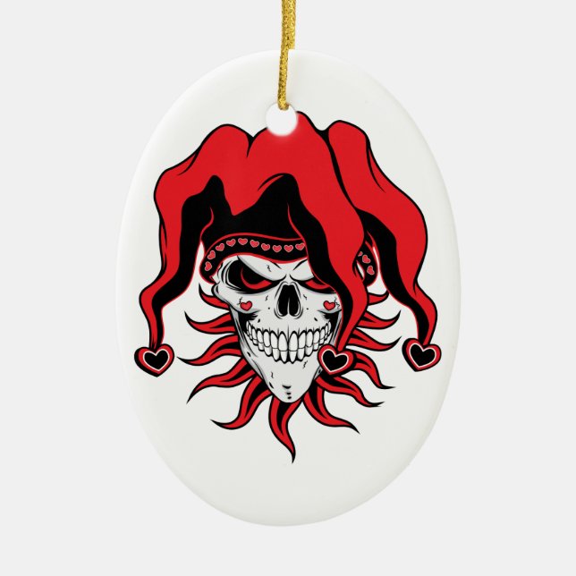 Jester of Love Ceramic Ornament (Front)