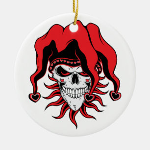 Jester of Love Ceramic Ornament