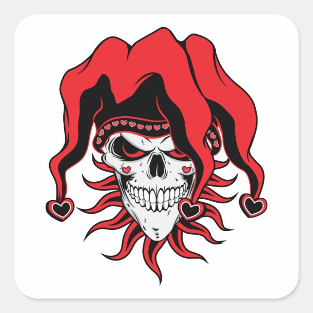Jester of Love Square Sticker (Front)