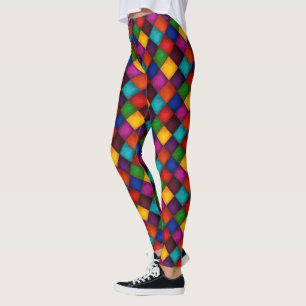 Jester Pants! Multicolor Patchwork Pattern Leggings