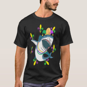 Jester Shark Animal  Mardi Gras Carnival Party T-Shirt