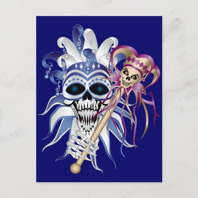 Jester Skull Postcard (Front)