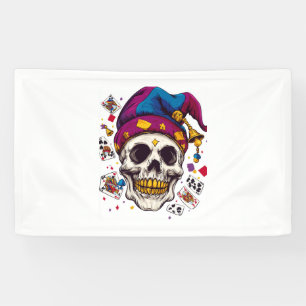 Jester Skull Trickster Banner