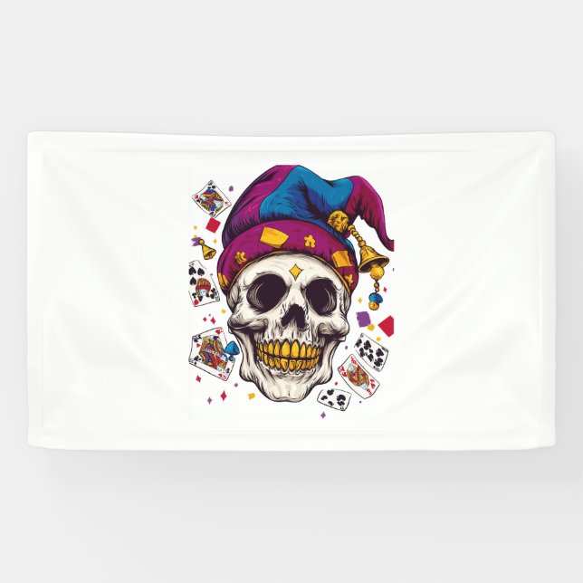 Jester Skull Trickster Banner (Horizontal)