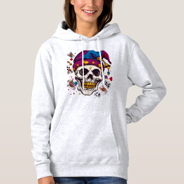 Jester Skull Trickster Hoodie (Front)