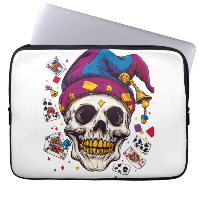 Jester Skull Trickster Laptop Sleeve (Front)