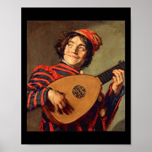 Jester with a Lute Poster Canvas Print (Front)
