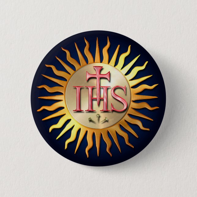 Jesuit Seal 2 Inch Round Button (Front)