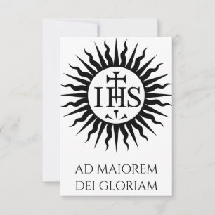Jesuit Seal IHS Sunburst Holy Card Pater Noster