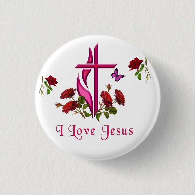 Jesus  1 inch round button (Front)
