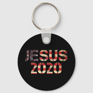 Jesus 2020 Christian Election Year President God B Keychain