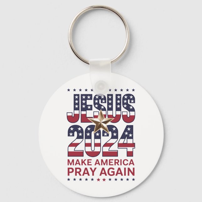 Jesus 2024 Make America Pray Again Keychain (Front)