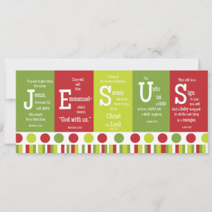 JÉSUS 2 Écritures Verse Carte de Noël