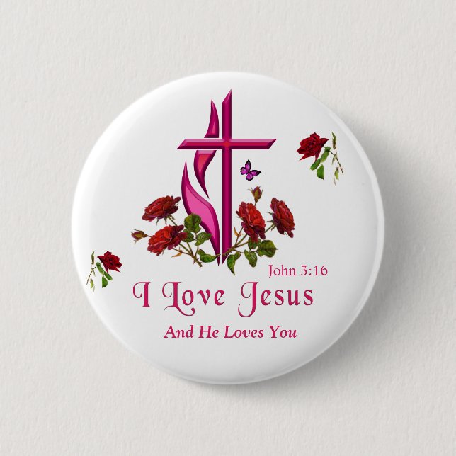 Jesus  2 inch round button (Front)