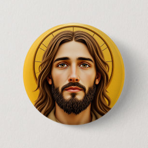 JESUS 2 INCH ROUND BUTTON