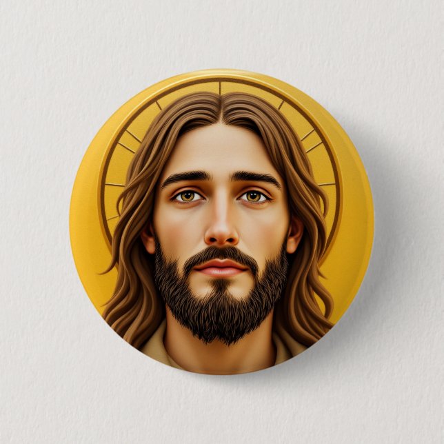 JESUS 2 INCH ROUND BUTTON (Front)