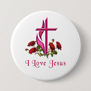 Jesus 3 inch round button