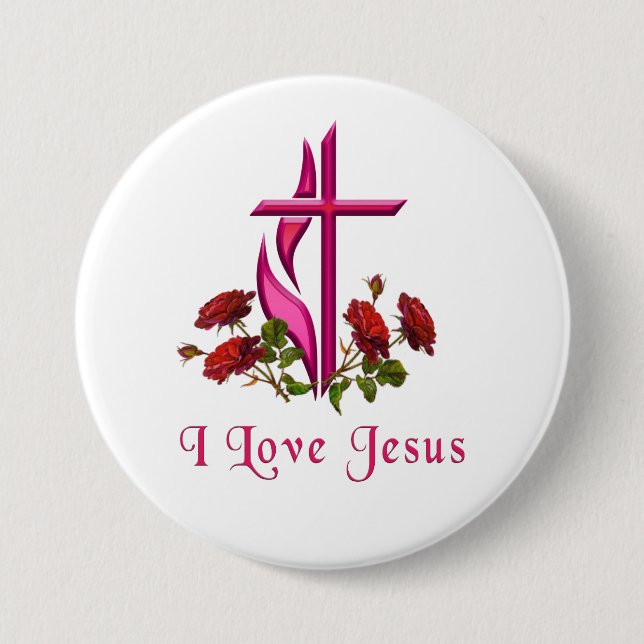 Jesus  3 inch round button (Front)