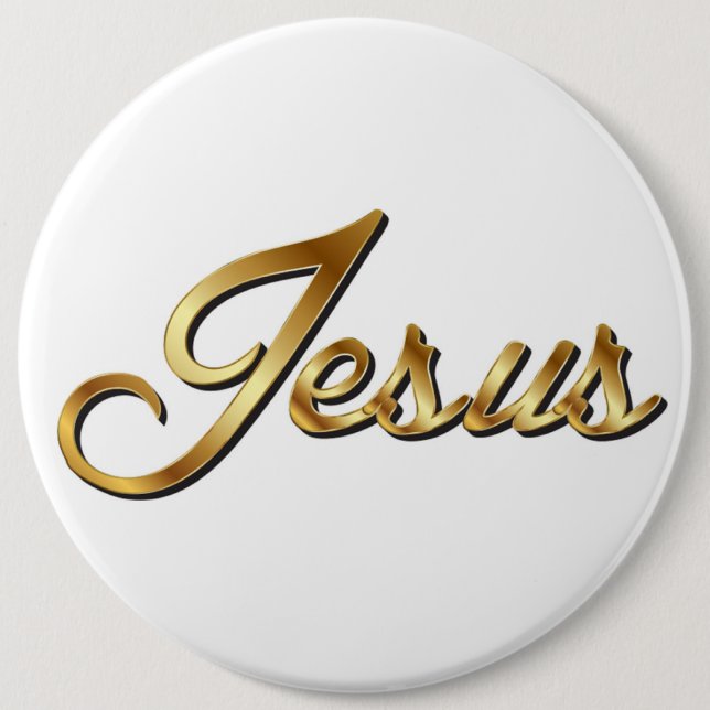 JESUS 6 INCH ROUND BUTTON (Front)