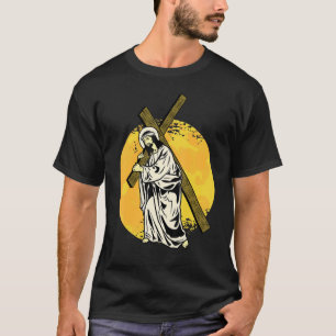 Jesus & A Cross Religion Good Friday Christian Bib T-Shirt
